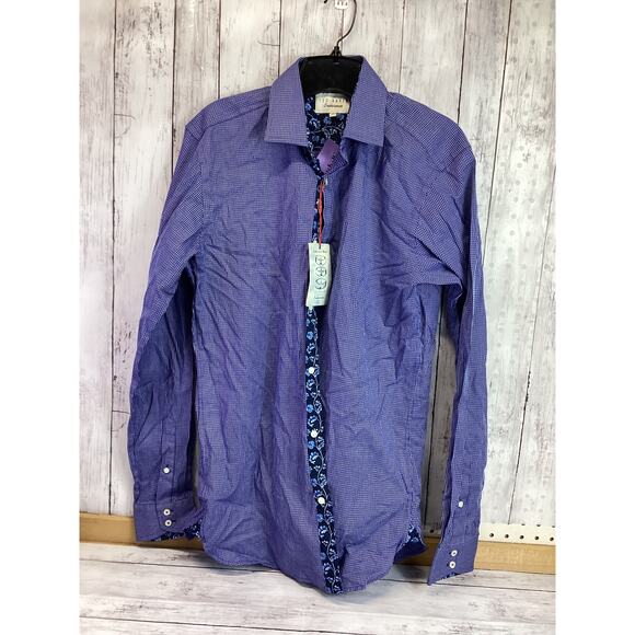 Ted Baker Endurance Men's Button-Down Shirt Bright Purple Patterned XL - Picture 1 of 4